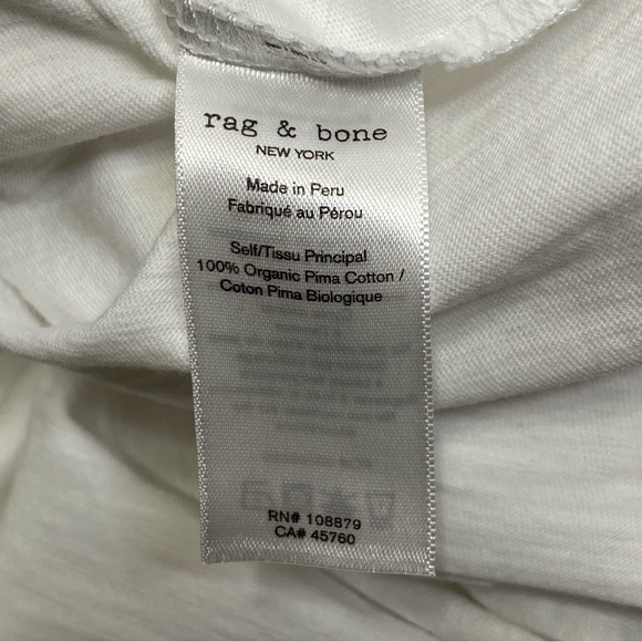 RAG AND BONE Venice Beach Graphic Short Sleeve Muscle Tee White Small - Picture 12 of 14